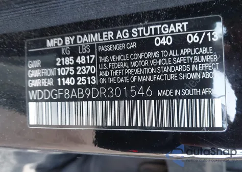 2013 Mercedes-Benz C 300 Sport 4Matic из США, поврежденный, VIN WDDGF8AB9DR301546